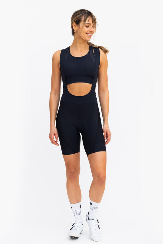 Women's Black DELUXE cycling Bib Shorts